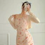 Set Váy Hoa Mùa Hè Đầm Kaki Lụa Cổ Yếm Dáng Dài (Có Mút) Kèm Áo Khoác Thun Giấy Dài Tay Thanh Lịch Hot Monfashion