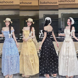 ĐẦM 2 DÂY DÁNG DÀI CHẤT TƠ IN BÔNG (CÓ MÚT CÓ LÓT) 4 MÀU SIÊU XINH CHO CHỊ EM ĐI BIỂN ĐI CHƠI BAO XINH Monfashion