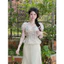 Set áo voan hoa và chân váy body suông dài Monfashion