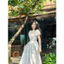Đầm thời trang nữ diện di du hí vào dịp hè chất mango mịn áo tay ngắn cổ vuông họa tiết in hoa xinh váy dáng xòe Monfash