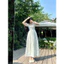 Đầm thời trang nữ diện di du hí vào dịp hè chất mango mịn áo tay ngắn cổ vuông họa tiết in hoa xinh váy dáng xòe Monfash