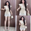 Set bộ áo chấm bi viền ren cột nơ kèm quần short kiểu dáng dạo phố đi chơi Monfashion