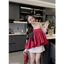 Set váy thời trang nữ chất Gấm kiểu 2 dây form áo rộng bồng bềnh chân váy Kaki chữ A hách dáng thiết kế tiểu thư Monfash