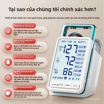 Máy đo huyết áp điện tử loại đeo tay dùng trong gia đình, độ chính xác cao, thiết bị đo huyết áp tự động hoàn toàn.