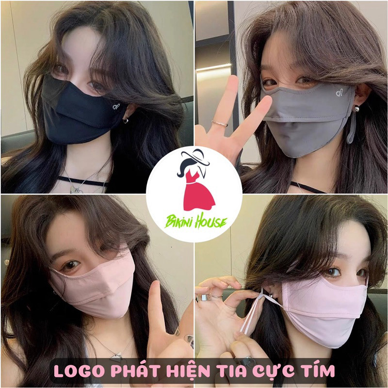 (Hàng Loại 1) Khẩu trang chống 99% tia UV, khẩu trang hai lớp chống nắng logo đổi màu UPF 50+LILIRIA