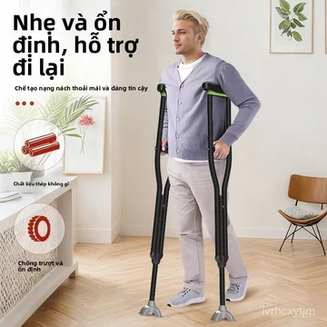 Nạng nách hỗ trợ phục hồi chức năng đi lại, nạng chống trượt đặc biệt dành cho thanh thiếu niên bị gãy xương, nạng đôi c