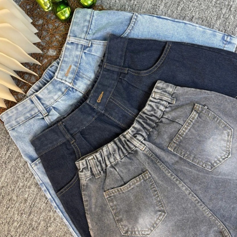 024 Quần Short Jean Nữ Form A Ống Rộng Cạp Trước Thanh Lịch – Chun Sau Co Giãn, Hack Dáng Cực Đỉnh