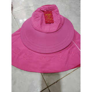 Mũ chống nắng Vành Rộng Kèm Khẩu Trang vải - COTTON THÊU