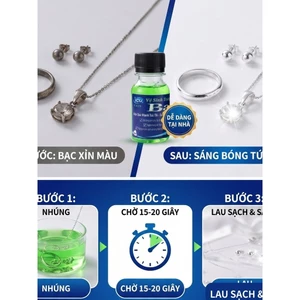 Nước Rửa Bạc Nano Xanh ICU CB19 - Làm Sáng Trang Sức Bạc, Siêu Tiết Kiệm ( 50ml Làm Sạch 1Kg Bạc)
