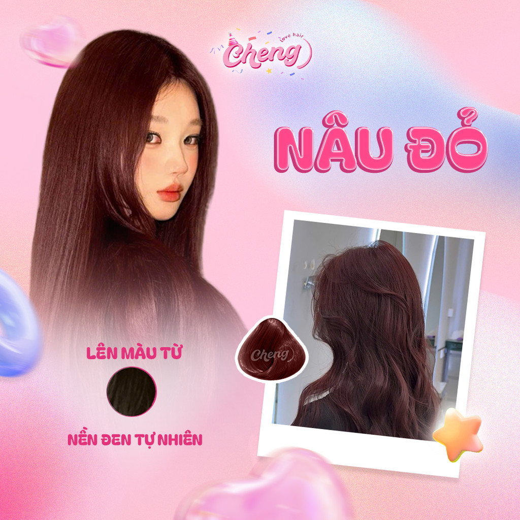 Thuốc Nhuộm Tóc Màu NÂU ĐỎ Không Tẩy | Chenglovehair, Chenglovehairs