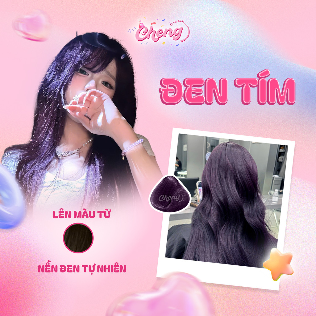 Thuốc Nhuộm Tóc Màu TÍM ĐEN Không Tẩy | Chenglovehair, Chenglovehairs