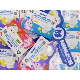 Pudding Burine Đức vỉ 6 hũ cho bé từ 6 tháng - Bữa phụ dinh dưỡng thơm ngon - Minizon Kids
