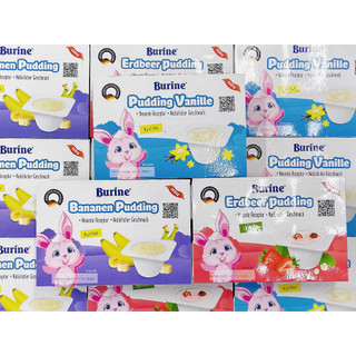 Pudding Burine Đức vỉ 6 hũ cho bé từ 6 tháng - Bữa phụ dinh dưỡng thơm ngon - Minizon Kids