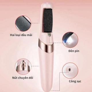 Máy Chà Gót Chân Điện Mini 2 Tốc Độ Có Đèn Led – Làm Mịn Gót Chân Nứt Nẻ, Sần Sùi Nhanh Chóng