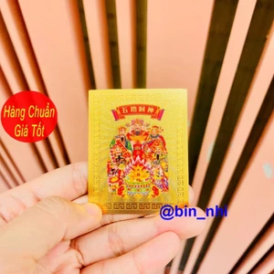 Sỉ 5 Miếng Decal Lá Vàng Ngũ Lộ Thần Tài Dán Ví Bóp Dán Điện Thoại Hút Tài Lộc May Mắn