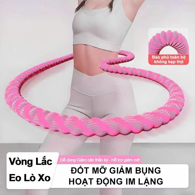Vòng Lắc Eo Lò Xo Bọc Vải Dệt Kim Mềm Tập Thể Dục, Tập Yoga Tại Nhà Chất Liệu Thép Bọc Vải Cao Cấp anhi ntt95