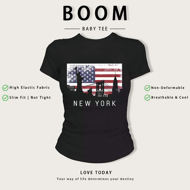 BOOM🔥 Áo Baby Tee Nữ Cotton Ôm Body-Áo Thun Ngắn Tay Y2K In Hình Phong Cách Mới Mùa Hè, Ôm Cổ Tròn Hàng Đầu phong cá #16