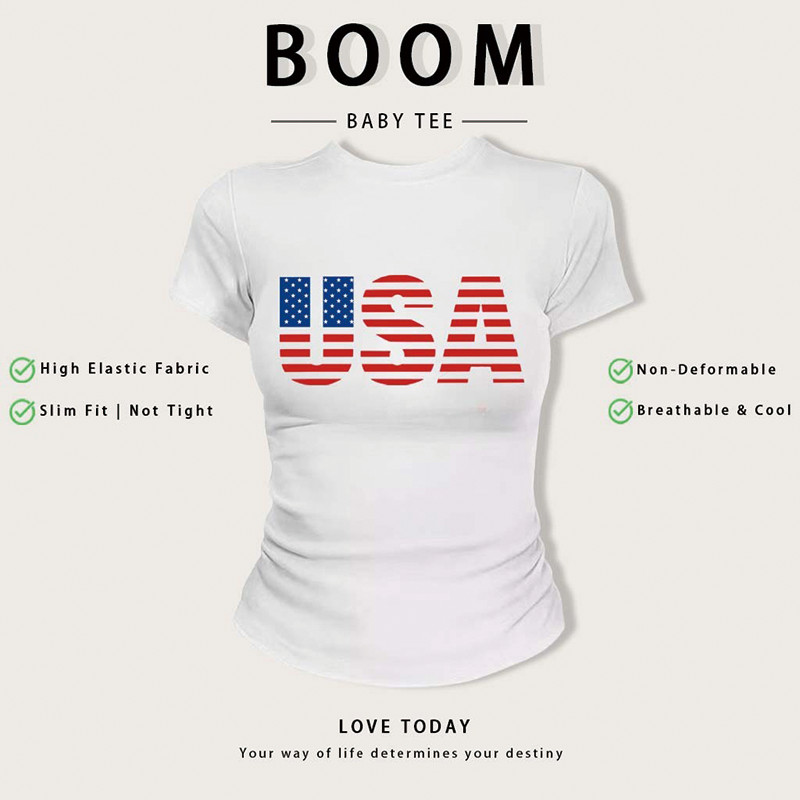 BOOM🔥 Áo Baby Tee Nữ Cotton Ôm Body-Áo Thun Ngắn Tay Y2K In Hình Phong Cách Mới Mùa Hè, Ôm Cổ Tròn Hàng Đầu phong cá #16
