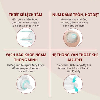 Bình sữa Moyuum Mov.aa chính hãng Hàn Quốc, Moyuum Movaa mẫu mới 2025 cổ bình siêu rộng cho bé