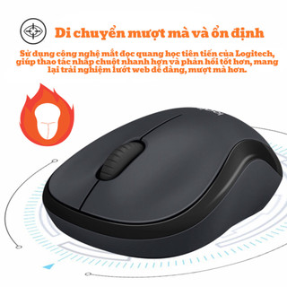 Chuột Không Dây Logitech M220 Silent Bluetooth, Văn Phòng Giảm Tiếng Ồn, Tặng USB & Pin