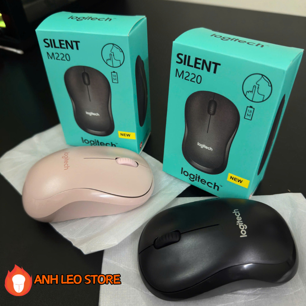 Chuột Không Dây Logitech M220 Silent Bluetooth, Văn Phòng Giảm Tiếng Ồn, Tặng Pin USB