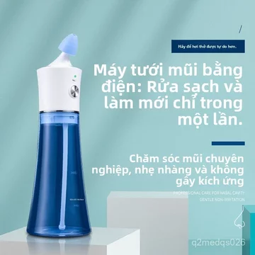 Máy rửa mũi điện dùng tại nhà, thiết bị rửa mũi cho người lớn bị viêm mũi, bình xịt mũi nước muối cho trẻ em bị viêm xoa