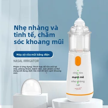 Máy rửa mũi điện, dụng cụ vệ sinh khoang mũi y tế, máy xịt rửa mũi tự động hoàn toàn, thiết bị giảm nghẹt mũi cho trẻ em