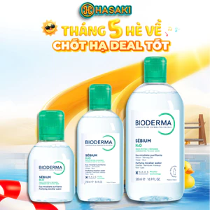 Tẩy Trang Bioderma lô mới sx 2026 2 màu xanh hồng nắp bật mã Sébium H2O