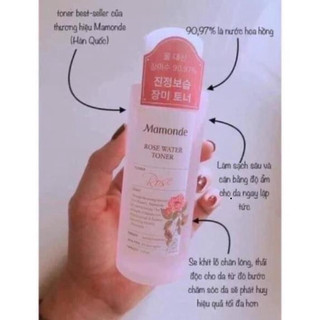 [ TEM PHỤ CTY ] Nước Hoa Hồng Rose Water Toner Mamonde 250ml Dành Cho Mọi Loại Da