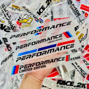 King Decal Tem Logo Sticker Peformance in decal trong dán xe trắng