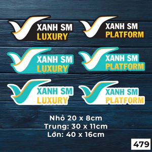 King Decal Mẫu tem decal dán xe XANH SM dán cho xe ô t, chất liệu decal chống nước - Mã 479