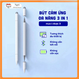 Bút Cảm Ứng Đa Năng 3IN1 Tương Thích Điện Thoại Máy Tính Bảng Laptop, Bút Đa Năng Hít Máy Tính Bảng Xịn Sò - BCU01