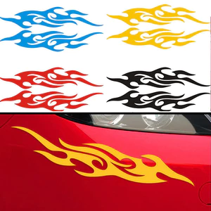 King Decal Bộ 2 Tem Lửa Phản Quang Dán Ô Tô , Xe Máy [ 1 Đôi ]