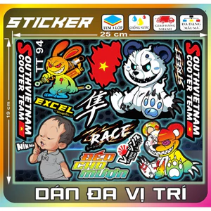 King Decal Tem dán sticker Decal dán xe,mũ bảo hiểm , bàn học ,hộp bút… mini dán đa mẫu như hình.