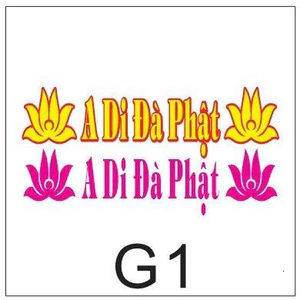 King Decal Tem dán chữ A di đà phật. Decal dán xe mang lại bình an. Tem dán ô tô, xe tải, xe khách, xe máy...