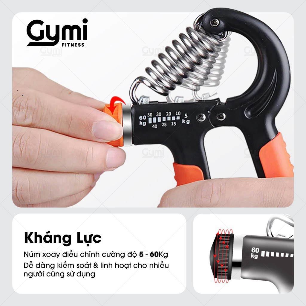 Kìm Bóp Tay 5 - 60kg Có Lò Xo Điều Chỉnh Lực - Tập Cơ Tay, Ngón Tay Tại Nhà 11 ntt95