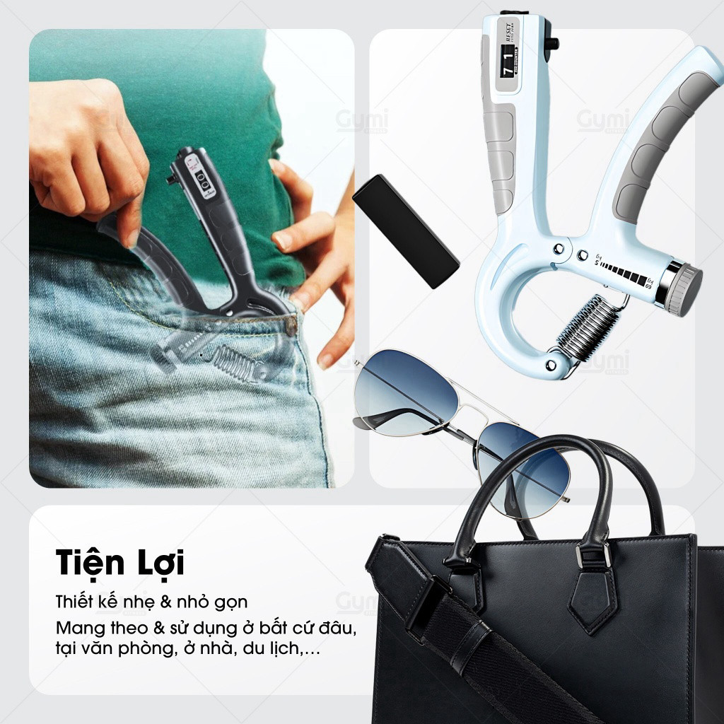 Kìm Bóp Tay 5 - 60kg Có Lò Xo Điều Chỉnh Lực - Tập Cơ Tay, Ngón Tay Tại Nhà 11 ntt95