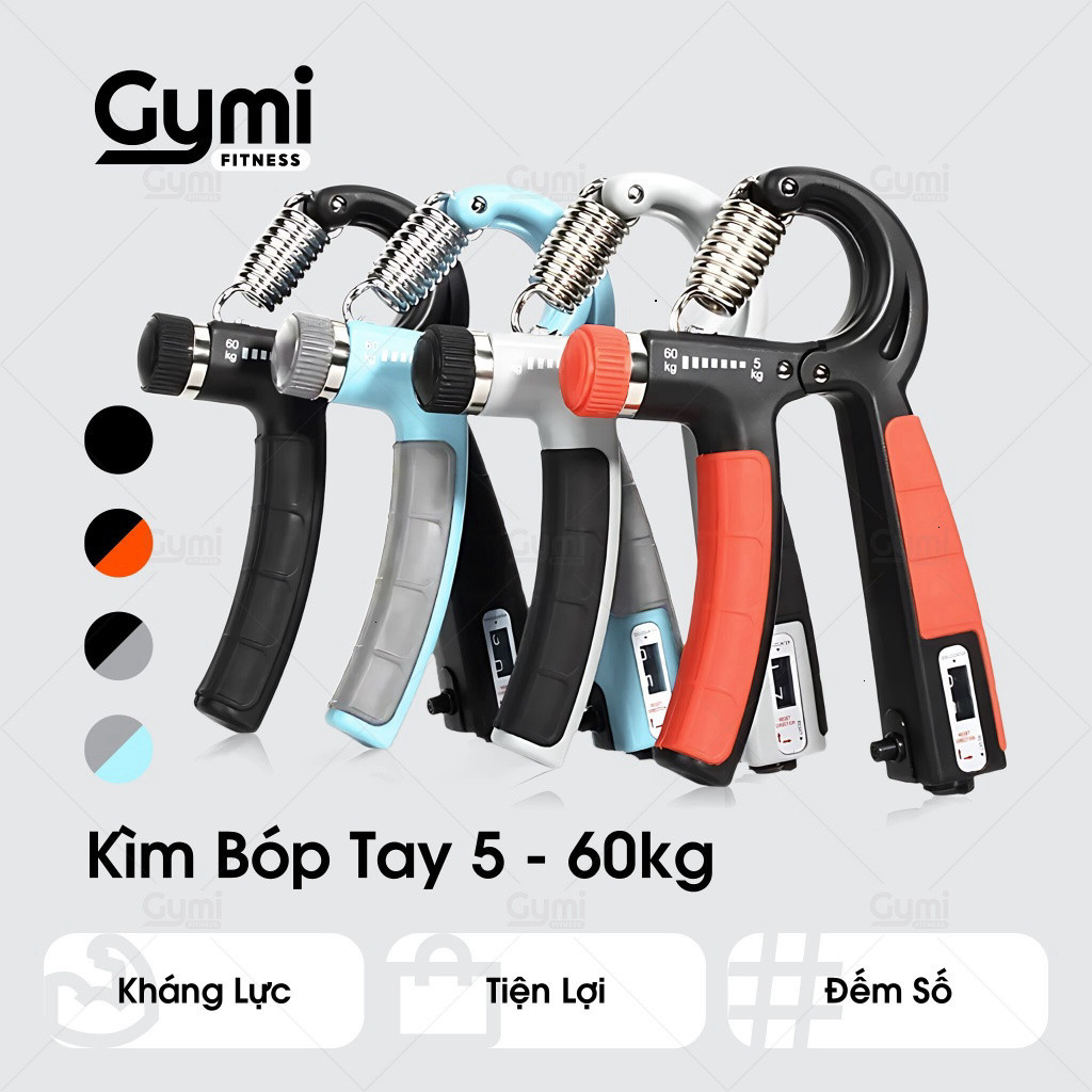 Kìm Bóp Tay 5 - 60kg Có Lò Xo Điều Chỉnh Lực - Tập Cơ Tay, Ngón Tay Tại Nhà 11 ntt95