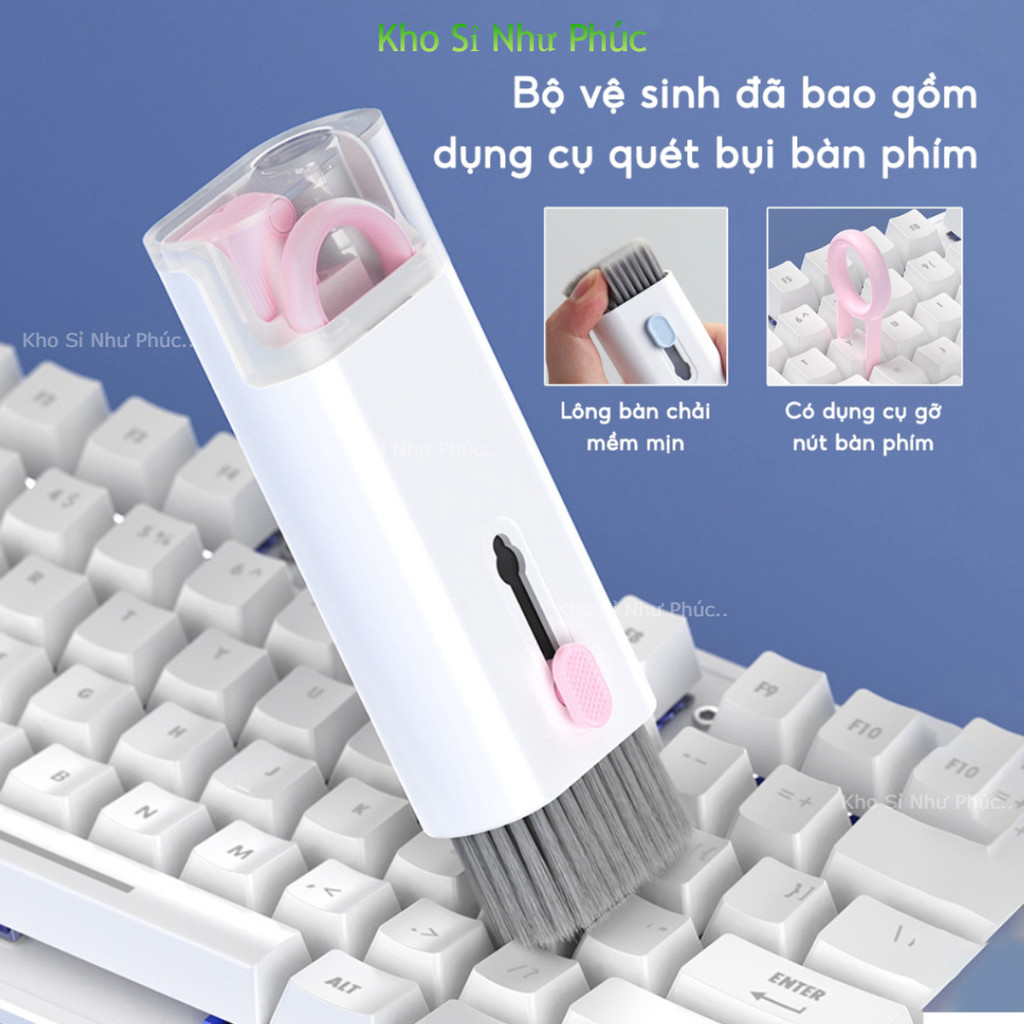 Bộ Dụng Cụ Vệ Sinh Laptop Máy tính Điện Thoại 7 in 1 Bộ Vệ Sinh Làm Sạch Bàn Phím Tai Nghe Airpod