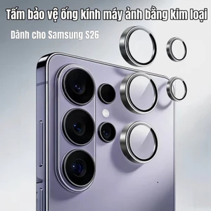 Miếng dán bảo vệ ống kính camera bằng kim loại cho Samsung Galaxy S26 Ultra S25 Plus S24 S23 S22 S21 Vòng hợp kim Kính