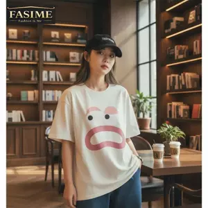 Áo Thun BOXY Nam Nữ Form Rộng In Hình Mặt Cười Cotton Dày, Mềm, Co Giãn 2C, định lượng 250g FASIME STORE