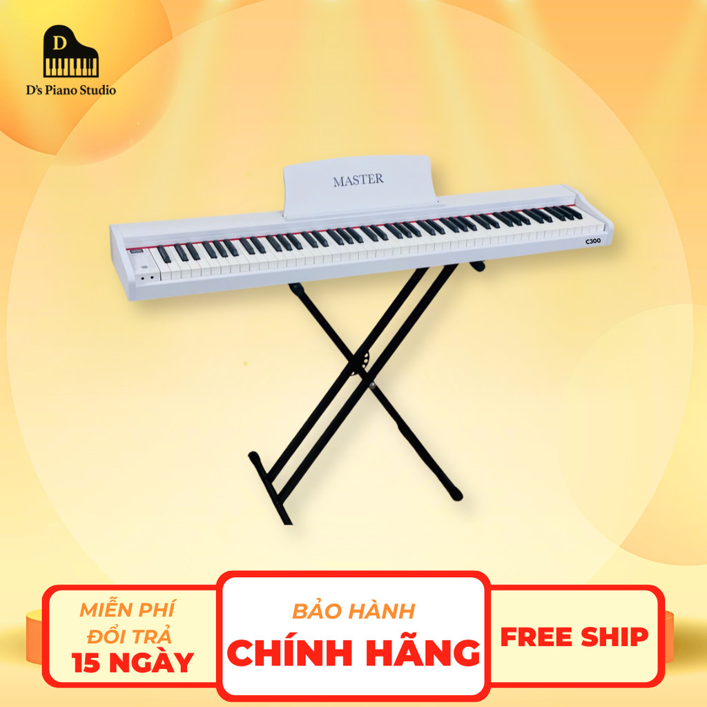 Đàn Piano Điện MASTER C300- 88 Phím Bluetooth, Đàn Gỗ - Tặng Đủ Phụ Kiện, Khóa học onl- D's Piano