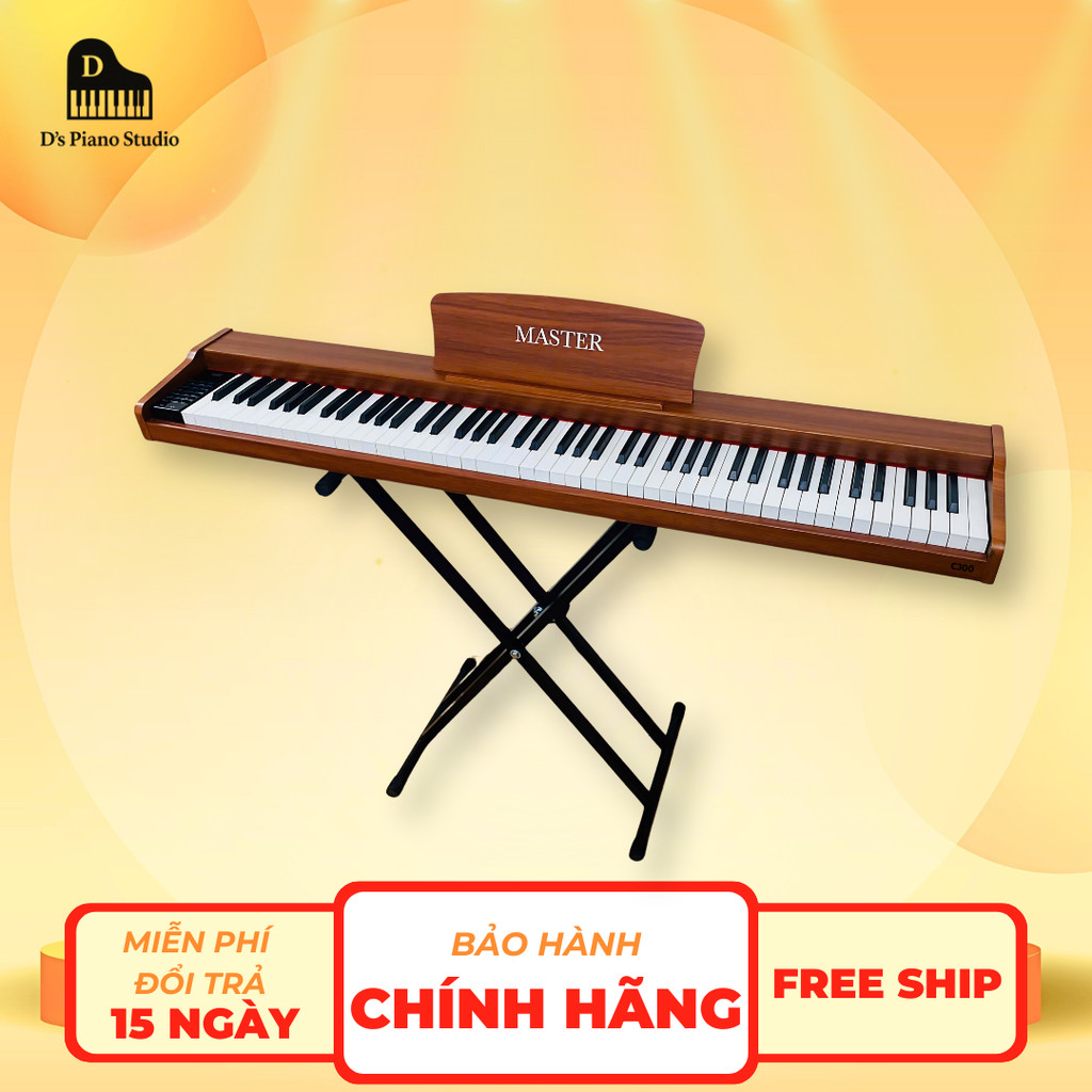 Đàn Piano Điện MASTER C300- 88 Phím Bluetooth, Đàn Gỗ - Tặng Đủ Phụ Kiện, Khóa học onl- D's Piano