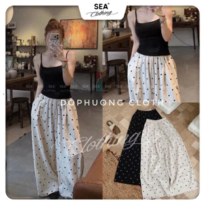 𝗠𝘆𝗹𝗹𝘆𝗼𝗞 Quần vải liner suông chấm bi hàng QC new 2026 hàng hot dài 96cm