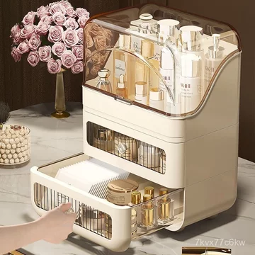 Hộp đựng mỹ phẩm, hộp đựng đồ để bàn kiểu ngăn kéo, hộp đựng son môi chống bụi, giá đựng mỹ phẩm trên bàn trang điểm.