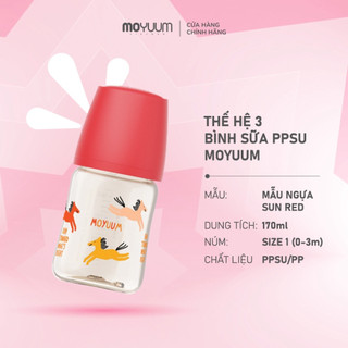 Thế hệ 3 - Bình sữa PPSU Moyuum - 80ml/170/270ml/330ml - Họa Tiết