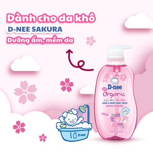 Sữa Tắm Gội Toàn Thân Dnee Organic/Sakura Cho Bé Từ 0-3 Tuổi Chai 200/380/800ml - Bibo Mart