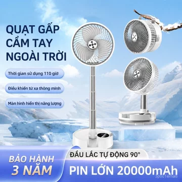Gấp gọn không dây có thể thu gọn usb Quạt sạc điện, sử dụng kép cho cả sạc và cắm điện, thời lượng pin lâu dài, có chức