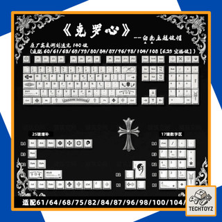 Bộ Keycaps Chrome Hearts - PBT Double Shot, DyeSub - Cherry Profile