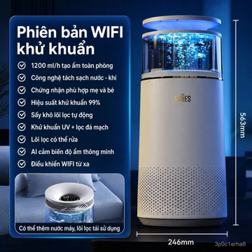 Máy tạo độ ẩm không phun sương Baierzi của Đức, hoạt động êm ái, dùng cho phòng ngủ, máy lọc không khí an toàn cho trẻ e
